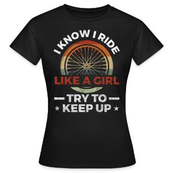 MTB and Mountain Bike Gifts - Women's T-Shirt - black - Front - AI Model Female 172 dark (172cm)