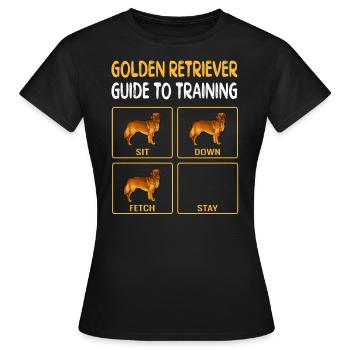 Golden Retriever Guide à la formation de l’obéissance de chien - T-shirt Femme - noir - Devant - AI Model Female 172 dark (172cm)