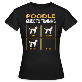 Guide de caniche à la formation de l’obéissance de chien - T-shirt Femme - noir - Devant - AI Model Female 172 dark (172cm)
