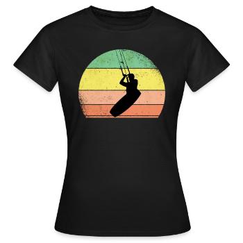 Kite Surfer Kitesurfing Kiteboarding - Women's T-Shirt - black - Front - AI Model Female 172 dark (172cm)
