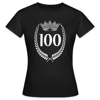100e anniversaire Numéro anniversaire 100 - T-shirt Femme - noir - Devant - AI Model Female 172 dark (172cm)