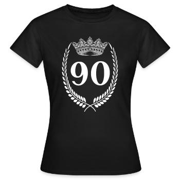 90. Geburtstag Zahl Jubiläum 90 - Frauen T-Shirt - Schwarz - Vorne - AI Model Female 172 dark (172cm)