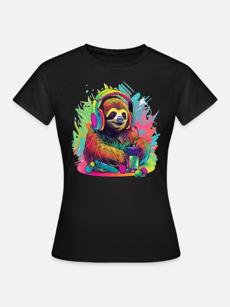 Mélomanes Sloth Techno Music Festival EDM - T-shirt Femme - noir