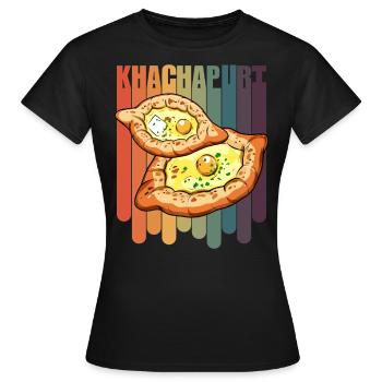 Khachapuri Georgian Specialty Travel Georgia - Women's T-Shirt - black - Front - AI Model Female 172 dark (172cm)