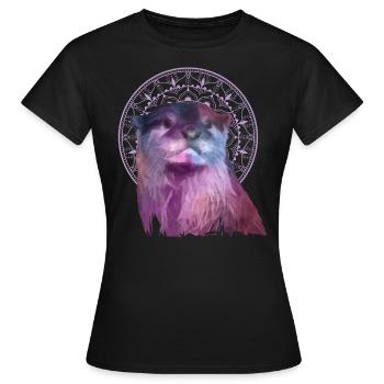 Animal Lover Arty Sea Otter - Women's T-Shirt - black - Front - AI Model Female 172 dark (172cm)