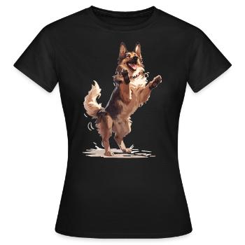 Dancing Dog Competition German Shepherd - Women's T-Shirt - black - Front - AI Model Female 172 dark (172cm)