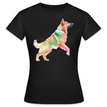 German Shepherd Dancing Dog Circus - Frauen T-Shirt - Schwarz - Vorne - AI Model Female 172 dark (172cm)