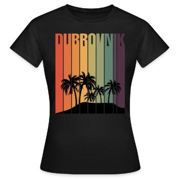 Reisen Sie nach Dubrovnik Retro Kroatien Urlaub - Frauen T-Shirt - Schwarz - Vorne - AI Model Female 172 dark (172cm)