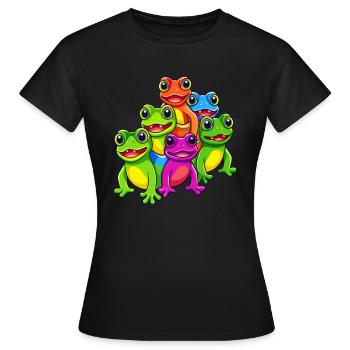 Rainbow Rave Frog Summer Festival Rave - Women's T-Shirt - black - Front - AI Model Female 172 dark (172cm)