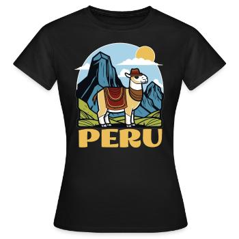 South America Lima Holiday Travel to Peru - Women's T-Shirt - black - Front - AI Model Female 172 dark (172cm)