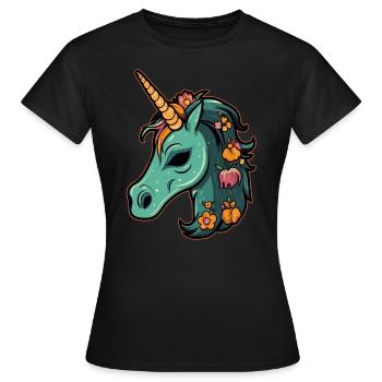 Horreur Halloween Licorne Costume Halloween Party - T-shirt Femme - noir - Devant - AI Model Female 172 dark (172cm)