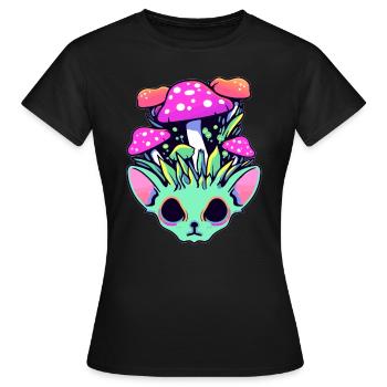 Musique électronique Psychédélique Mushroom Rave - T-shirt Femme - noir - Devant - AI Model Female 172 dark (172cm)