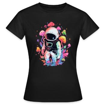 Summer Electronic Music Festival Trippy Astronaut - Women's T-Shirt - black - Front - AI Model Female 172 dark (172cm)
