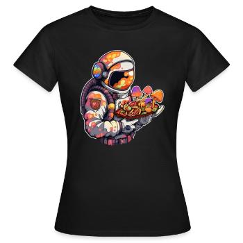 Tekk Rave Cute Astronaut EDM Summer Festival - Women's T-Shirt - black - Front - AI Model Female 172 dark (172cm)
