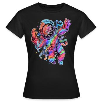 Psychedelic Music Festival EDM Summer Rave - Women's T-Shirt - black - Front - AI Model Female 172 dark (172cm)