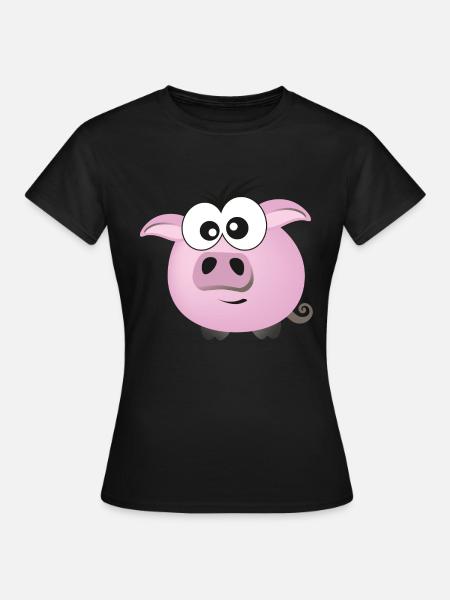Schweinchen - Frauen T-Shirt - Schwarz