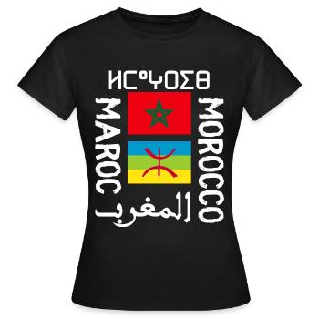 Maroc Amazigh - T-shirt Femme - noir - Devant - AI Model Female 172 dark (172cm)