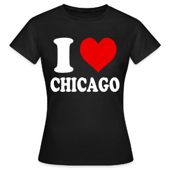 J’aime Chicago Heart Amérique États-Unis Drôle - T-shirt Femme - noir - Devant - AI Model Female 172 dark (172cm)