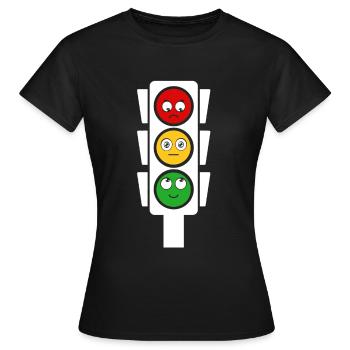 Types de feux de circulation - T-shirt amusant pour automobilistes - T-shirt Femme - noir - Devant - AI Model Female 172 dark (172cm)
