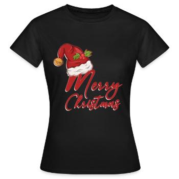 Joyeux Noël Salutations de Noël Marché de Noël - T-shirt Femme - noir - Devant - AI Model Female 172 dark (172cm)