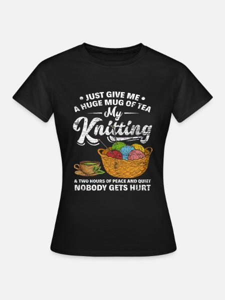 Stricken Tee - Frauen T-Shirt - Schwarz