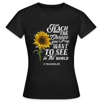 Teacher role model sunflower - Women's T-Shirt - black - Front - AI Model Female 172 dark (172cm)