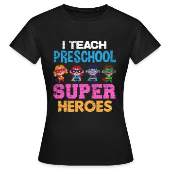 Teacher preschool - Women's T-Shirt - black - Front - AI Model Female 172 dark (172cm)