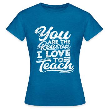 Teacher - Women's T-Shirt - antique blue sapphire heather - Front - AI Model Female 172 dark (172cm)