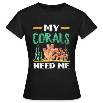 Aquarium Korallen - Frauen T-Shirt - Schwarz - Vorne - AI Model Female 172 dark (172cm)