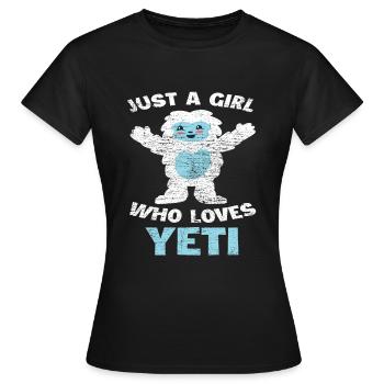Bigfoot Mädchen Yeti - Frauen T-Shirt - Schwarz - Vorne - AI Model Female 172 dark (172cm)