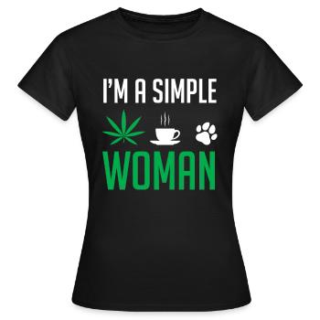 Cannabis women coffee dogs - Women's T-Shirt - black - Front - AI Model Female 172 dark (172cm)