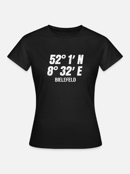 Koordinaten Bielefeld Stadt OWL Bielefeld Sprüche - Frauen T-Shirt - Schwarz