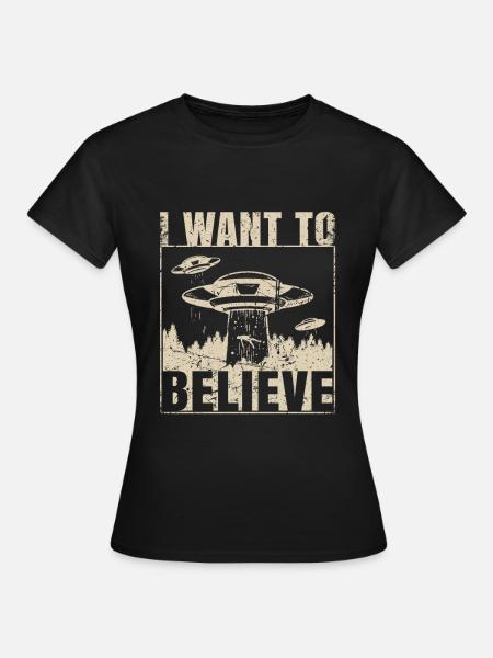 I Want To Believe Alien UFO - T-shirt dam - svart
