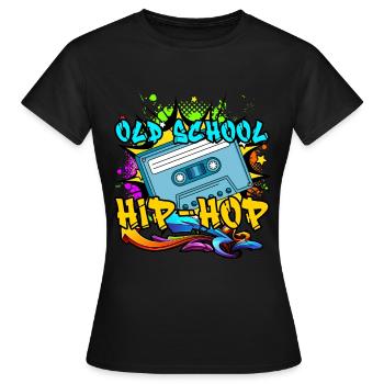 Old School Hip Hop 80s 90s Graffiti cassette - T-shirt Femme - noir - Devant - AI Model Female 172 dark (172cm)