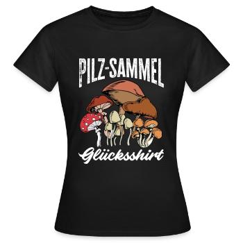 Pilz Sammel Glück Pilzsuche Geschenk - Frauen T-Shirt - Schwarz - Vorne - AI Model Female 172 dark (172cm)