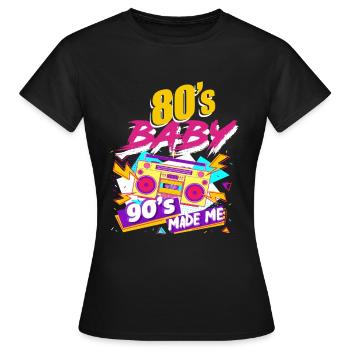 80er Jahre Kind der 80er Geschenk - Frauen T-Shirt - Schwarz - Vorne - AI Model Female 172 dark (172cm)