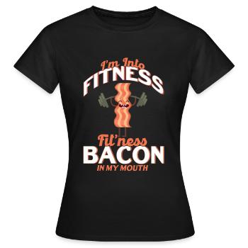 Bacon Gift Food Bacon - Women's T-Shirt - black - Front - AI Model Female 172 dark (172cm)