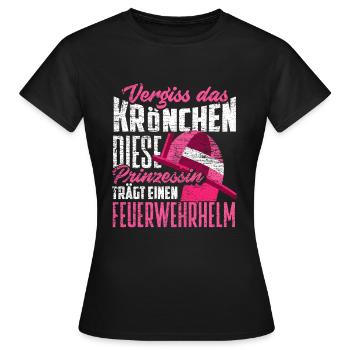 Frauen Feuerwehrfrau Feuerwehr - Frauen T-Shirt - Schwarz - Vorne - AI Model Female 172 dark (172cm)