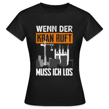 Kran - Frauen T-Shirt - Schwarz - Vorne - AI Model Female 172 dark (172cm)