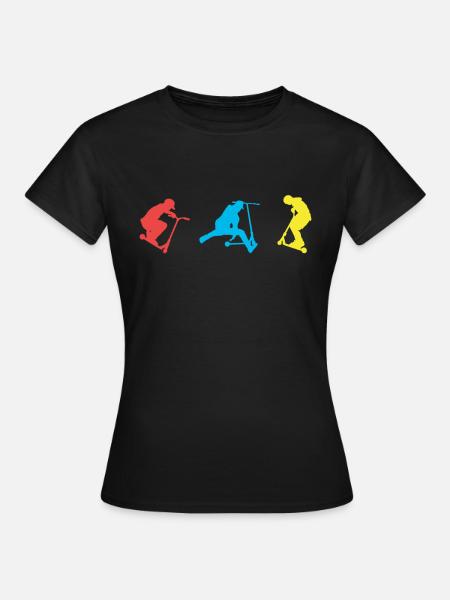 Tretroller - Frauen T-Shirt - Schwarz