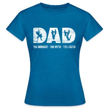 Arboriculteur Aboriste Père - T-shirt Femme - bleu saphir antique chiné - Devant - AI Model Female 172 dark (172cm)