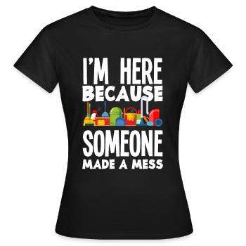 Hausmeister Reinigung Putzfrau Putzmann - Frauen T-Shirt - Schwarz - Vorne - AI Model Female 172 dark (172cm)