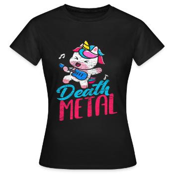 Unicorn Metal Music Death Metal - Women's T-Shirt - black - Front - AI Model Female 172 dark (172cm)