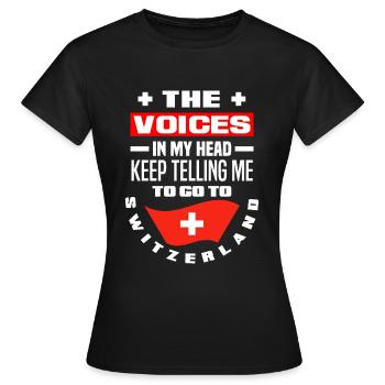 Switzerland Voices Emigration - Women's T-Shirt - black - Front - AI Model Female 172 dark (172cm)