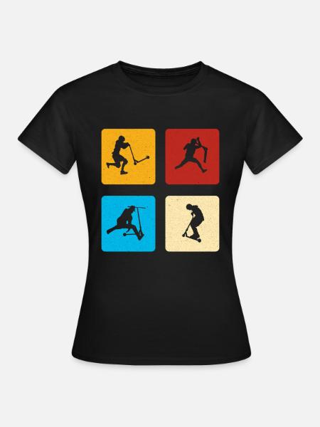 Stunt Scooter - Dame-T-shirt - sort