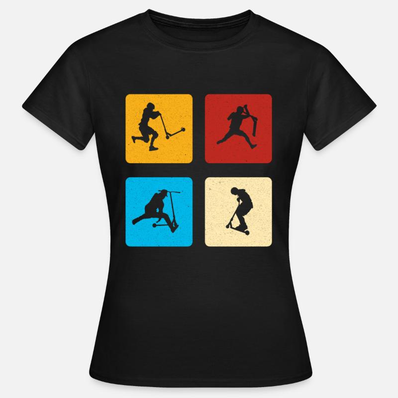 Stunt Scooter - Dame-T-shirt - sort