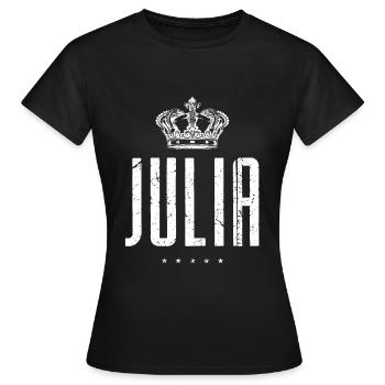 Julia - Frauen T-Shirt - Schwarz - Vorne - AI Model Female 172 dark (172cm)