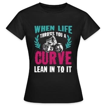 moto courbe de vie - T-shirt Femme - noir - Devant - AI Model Female 172 dark (172cm)
