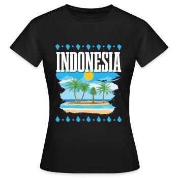 Indonésie - T-shirt Femme - noir - Devant - AI Model Female 172 dark (172cm)