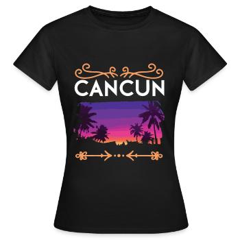 Cancun - Frauen T-Shirt - Schwarz - Vorne - AI Model Female 172 dark (172cm)